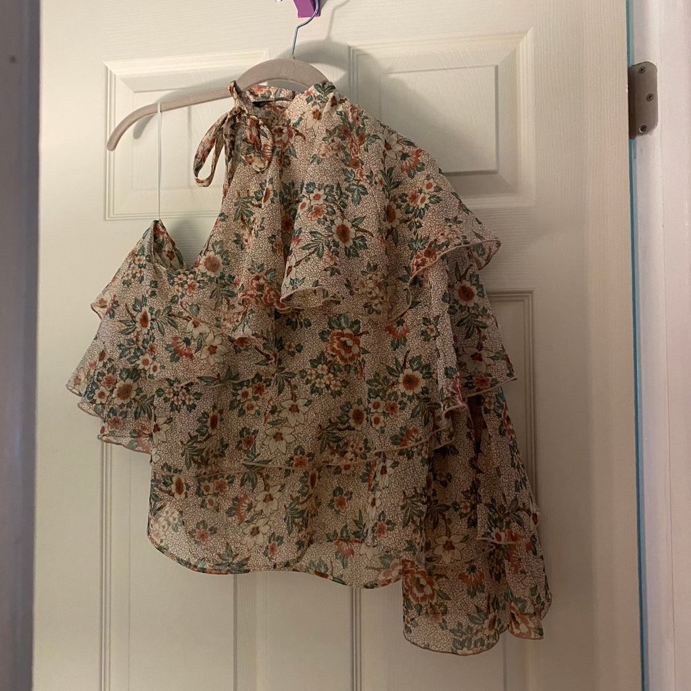 Zara one sleeve blouse